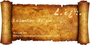 Leimeter Éva névjegykártya